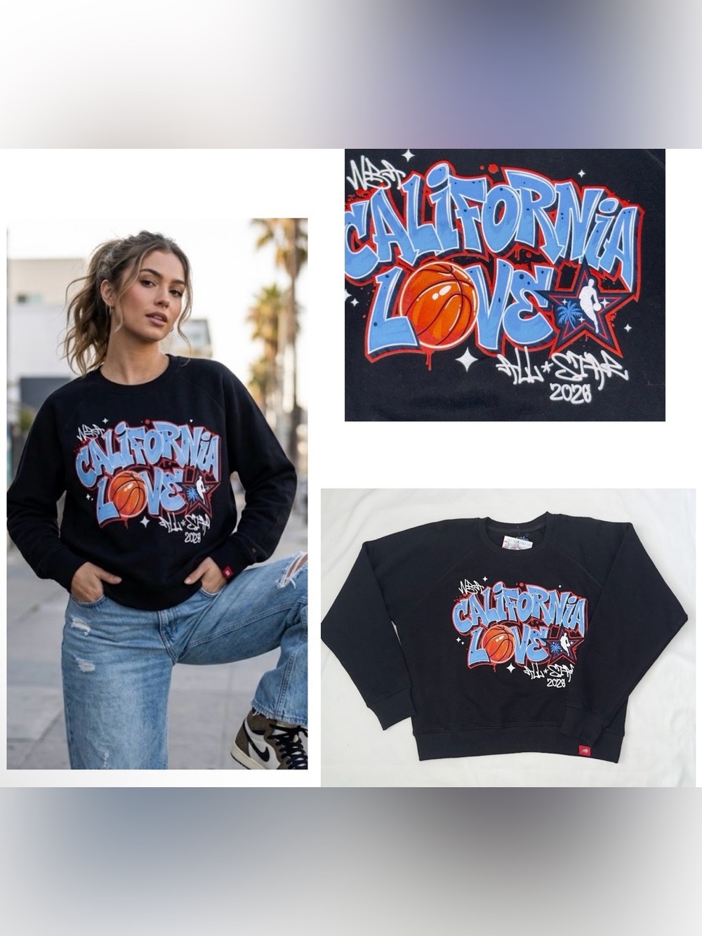 NEW - NBA All-Star 2026 / WNBA TUPAC "California Love" Sweatshirt Unisex Medium